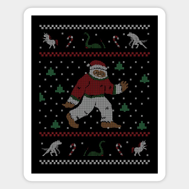 Funny Bigfoot Ugly Christmas Sweater Sasquatch Magnet by SLAG_Creative